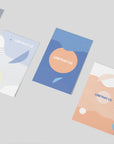 Custom cards featuring modern designs with abstract shapes and vibrant colors for unique product packaging enhancement.