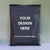 Custom black zipper bag with personalized design option for branding and packaging solutions.