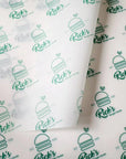 Custom deli paper featuring Rick's Burger House logo, ideal for food packaging and branding with eco-friendly ink.