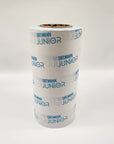Custom tissue paper roll featuring blue logo design on a white background, ideal for branding and eco-friendly packaging.