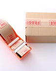 Custom water-activated tape dispenser with fragile box packaging for secure shipping solutions.