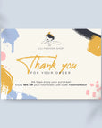 Thank you card from Lili Fashion Shop with colorful design and discount code for next purchase.