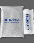Custom frosted zipper bags featuring amoean logo, ideal for elegant and secure packaging.