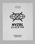 Custom die cut handle bag featuring NVZBL logo and branding, perfect for retail and promotions.
