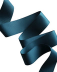 Custom teal polyester cotton ribbon, perfect for gift wrapping and decorative projects.