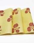 custom 20lb yellow tissue paper with red flower