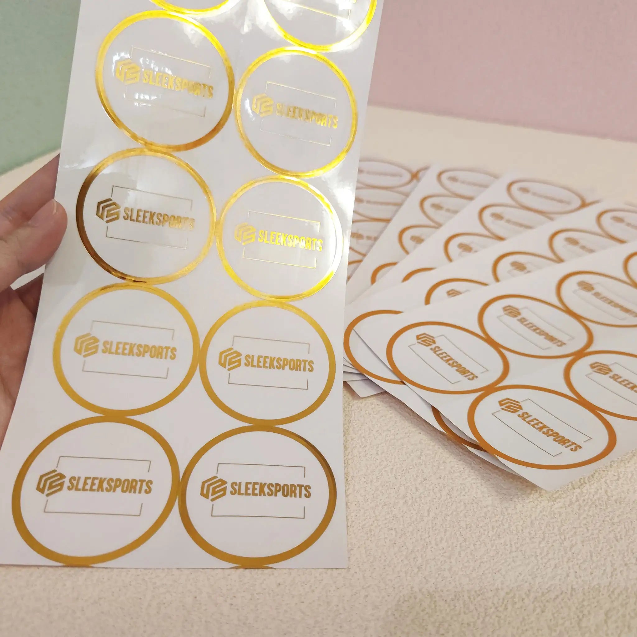 custom gold foil sticker