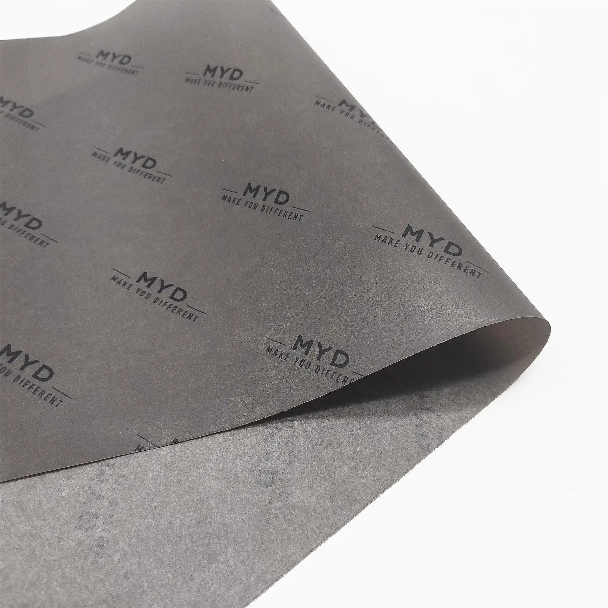 custom gray 20lb tissue paper with black logo