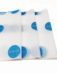 custom tissue with blue logo
