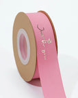 Custom pink cotton ribbon with "Just for You" in elegant script, perfect for packaging and special events.