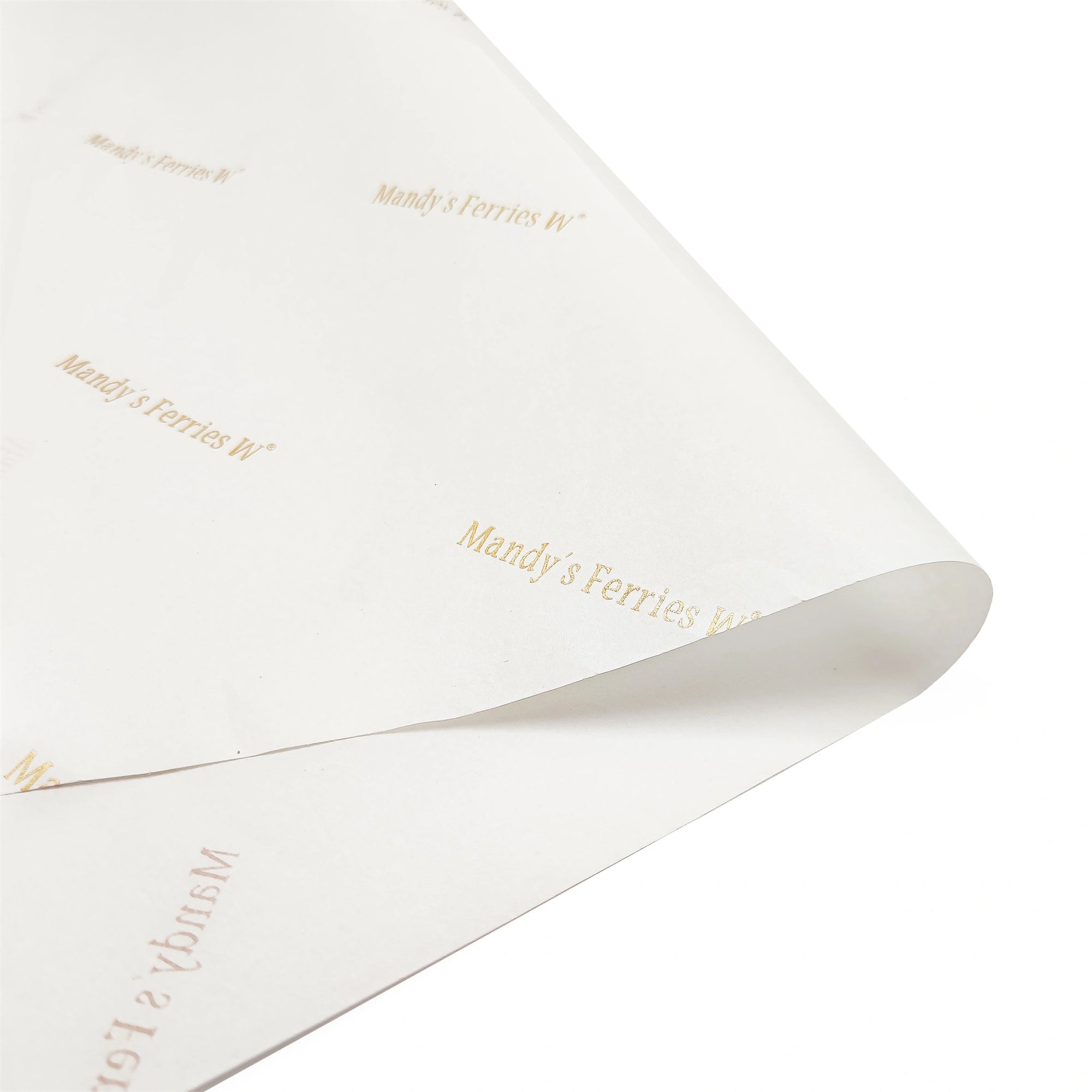 gold logo printed 30lb tissue paper