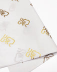 gold logo printed on 20lb tissue paper