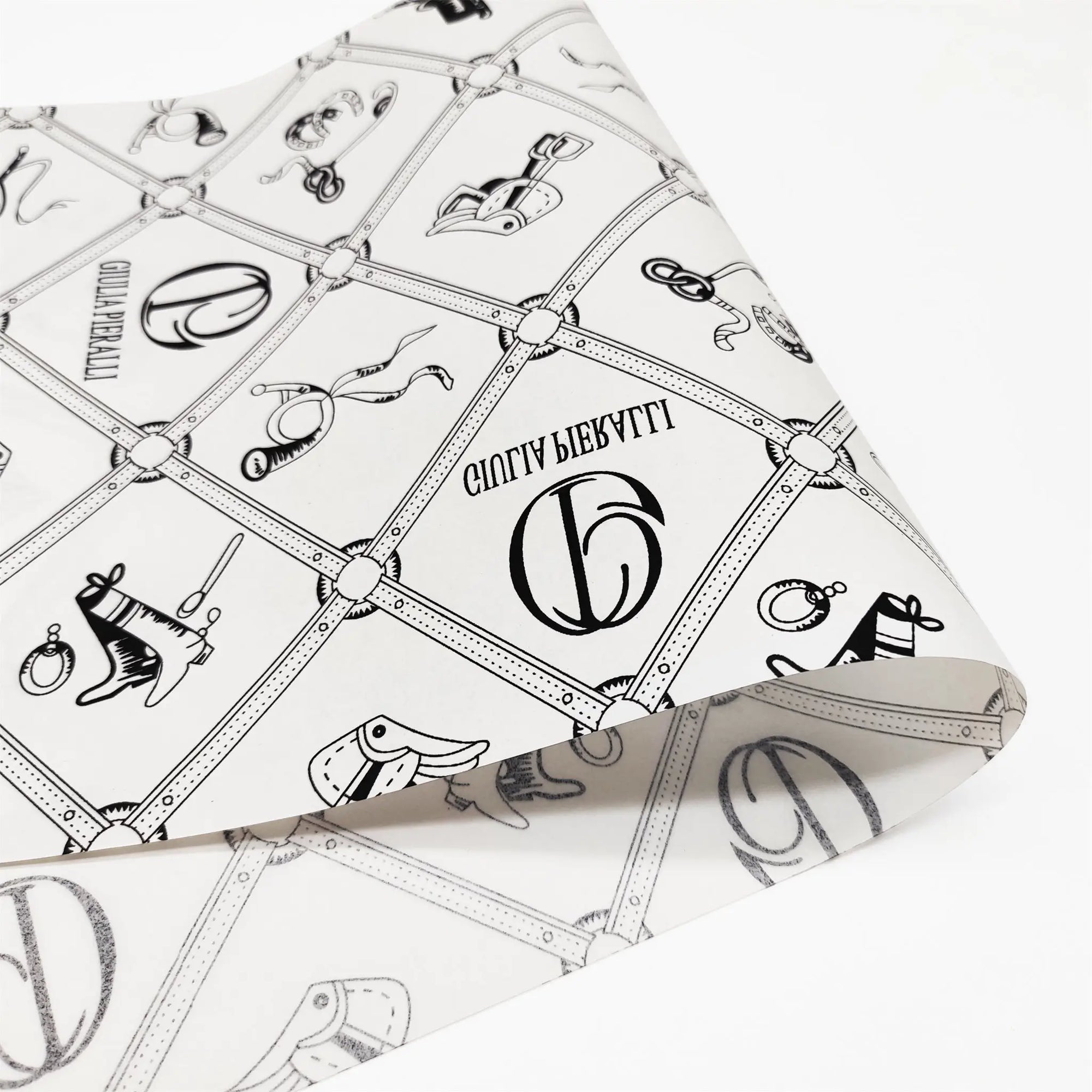 thick 30lb tissue paper with black logo